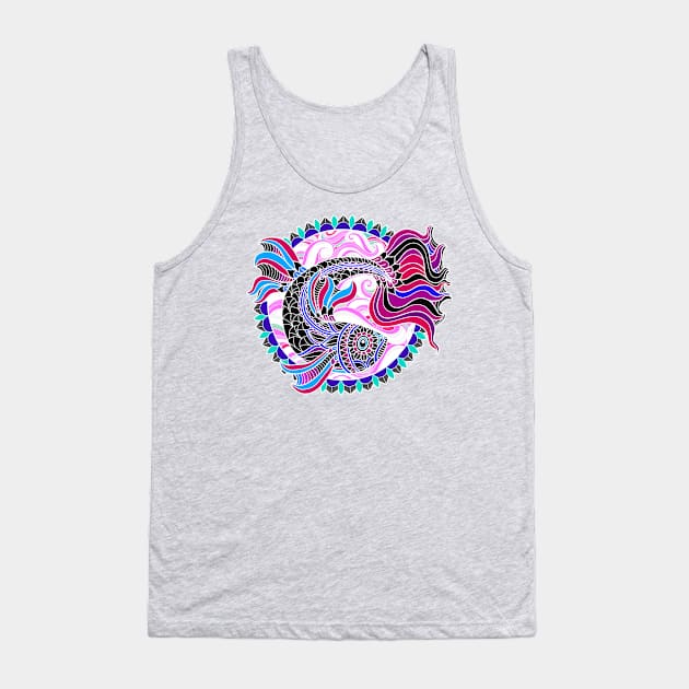 Beautiful Koi Decorative Fish Art Tank Top by AlondraHanley